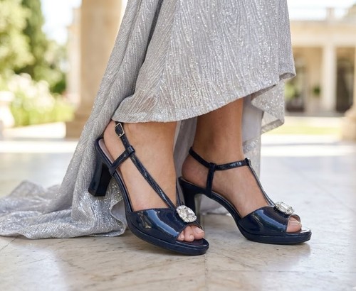 Elegante damen sandalen blau - sandalen,