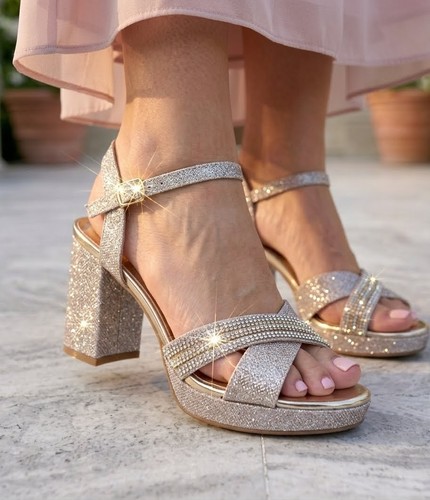 Damen sandalen gold breiter - gold,